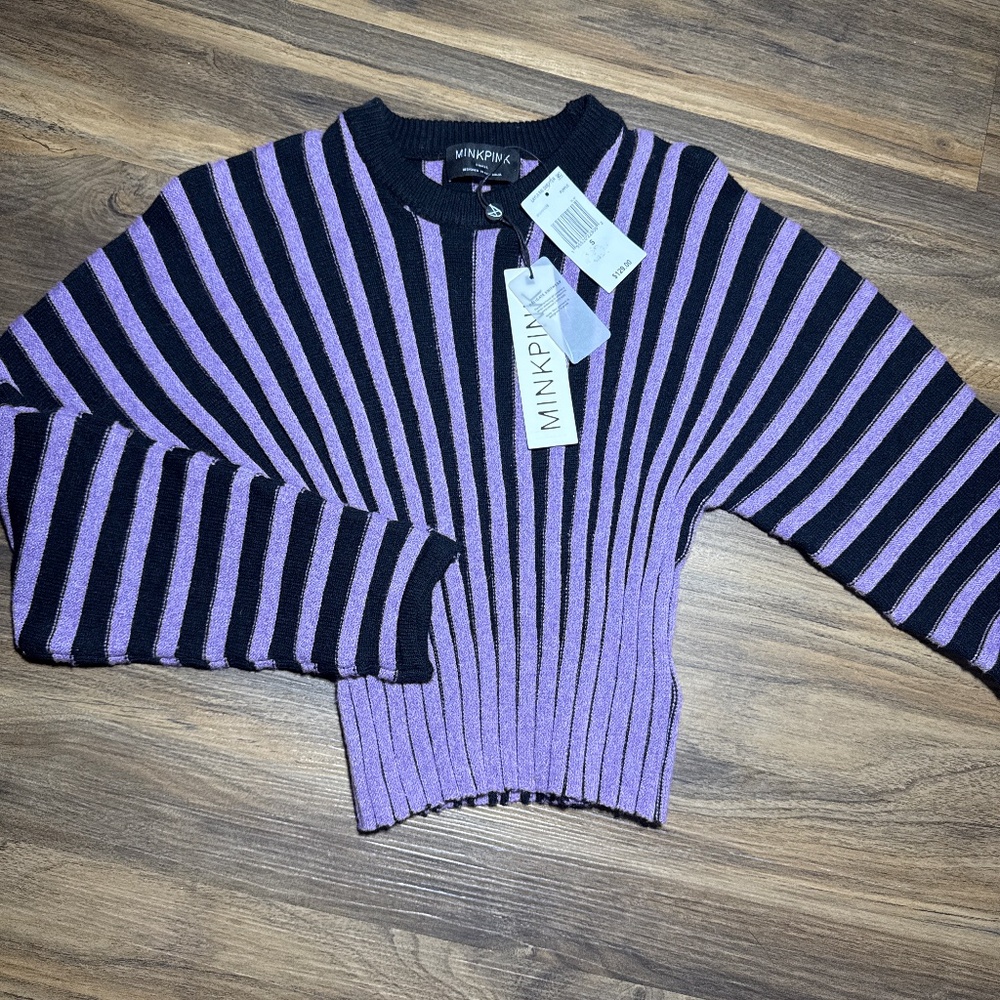 NWT Purple Layla Sculpted 3D Rib Sweater